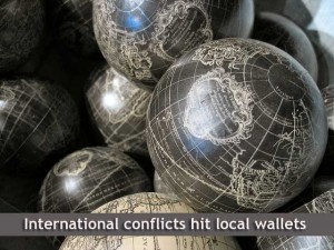 International conflict hits local wallets